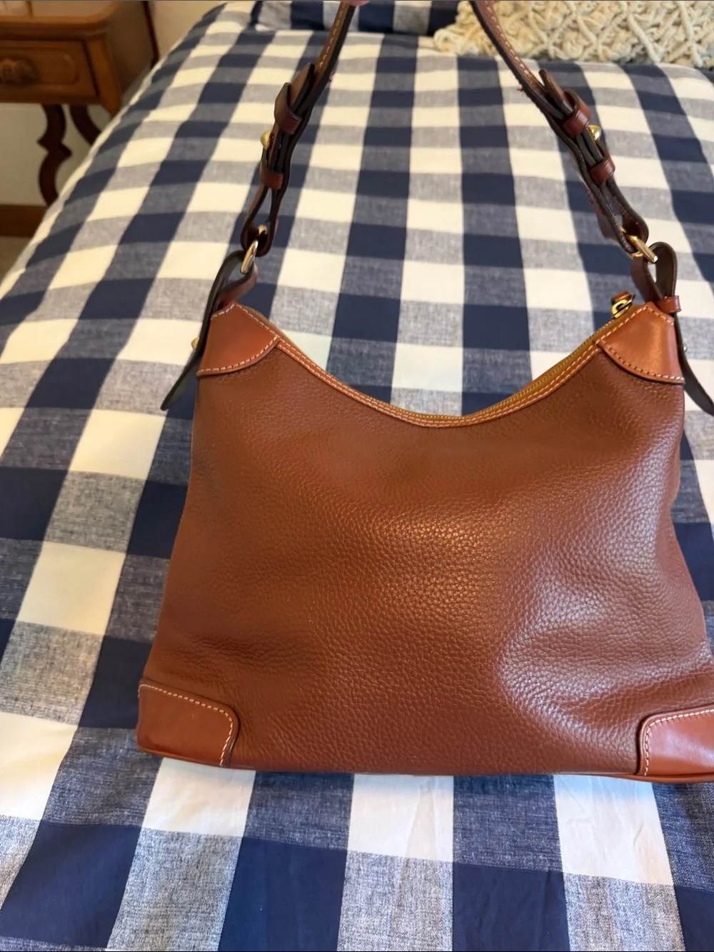Dooney & Bourke Brown Pebbled Leather Shoulder Hobo - Picture 2 of 6